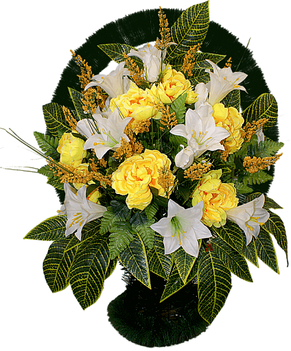 Корзина из искусственных цветов Корзина из искусственных цветов